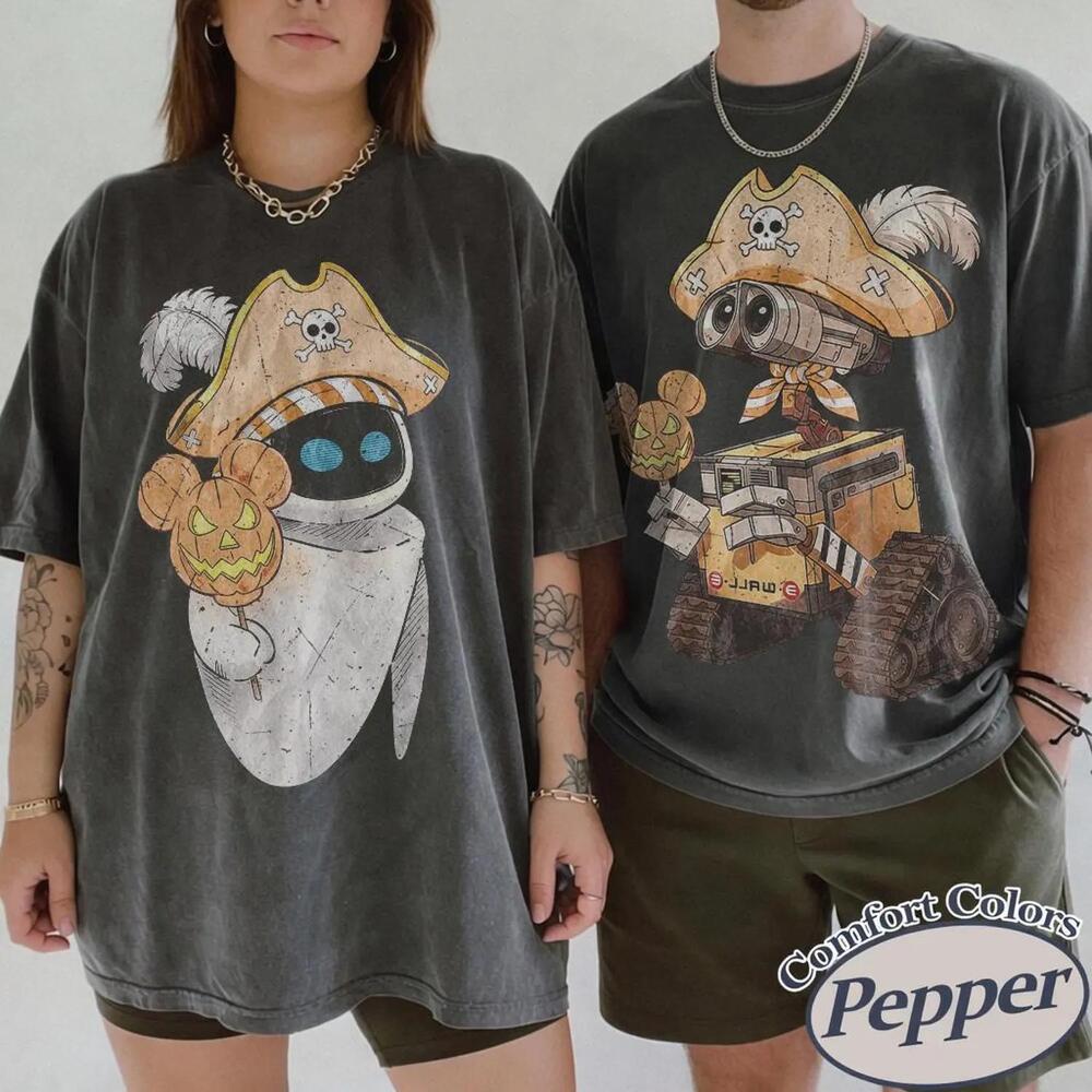Disney Pixar Wall-E And Eve Couple Halloween Shirt